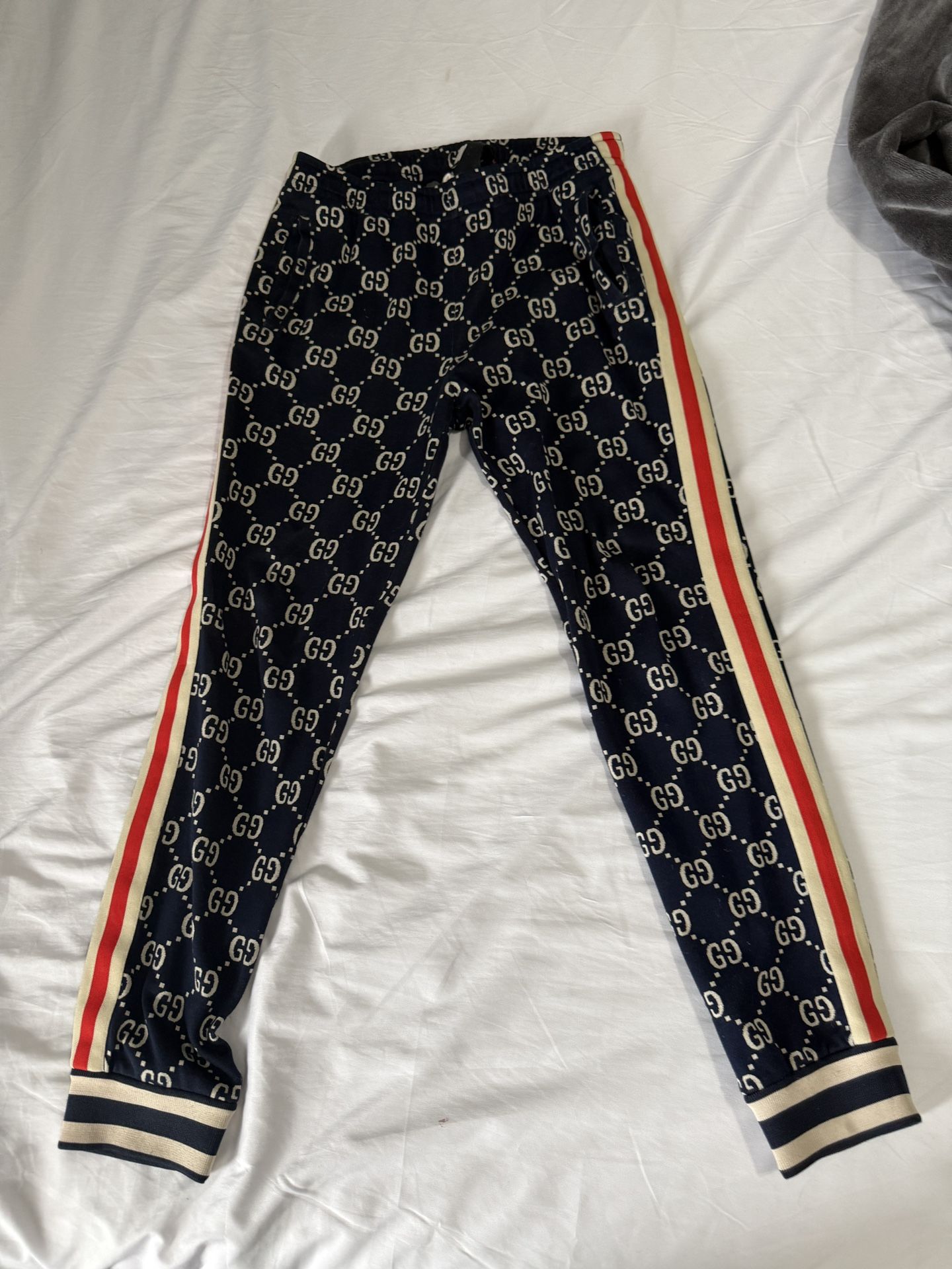Gucci GG logo jogger pants navy size M