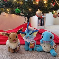 3 New Pokemon Stuffies Lot For Sale!