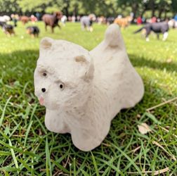 White Westie West Highland Terrier 1" Miniature Dog Resin Pocket Action Figure. This miniature West Highland White Terrier figurine is often made from