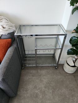 Bar Cart Chrome/Glass