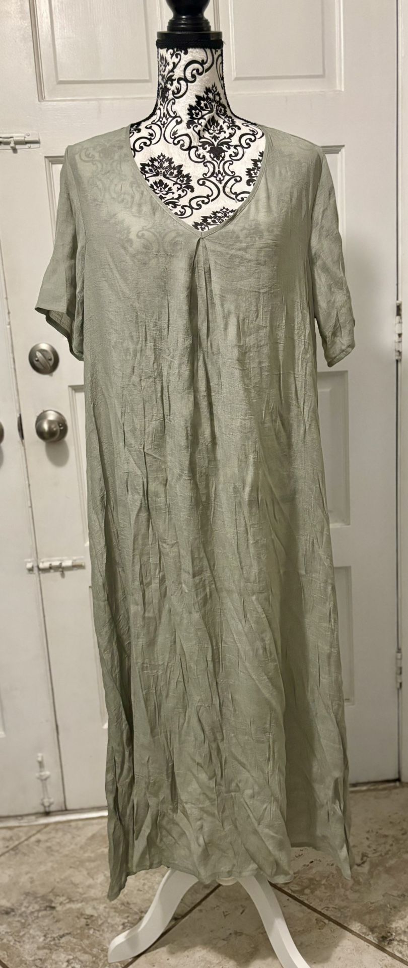 Woman’s Green Overall Dress Sz. L