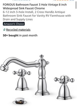 FORIUS bathroom faucet, 3 hole vintage 8” widespread