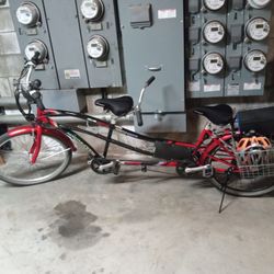Beach Cruise Tandem Bicycle Converted Electric Bike,48 Volt Battery 1000 Watt