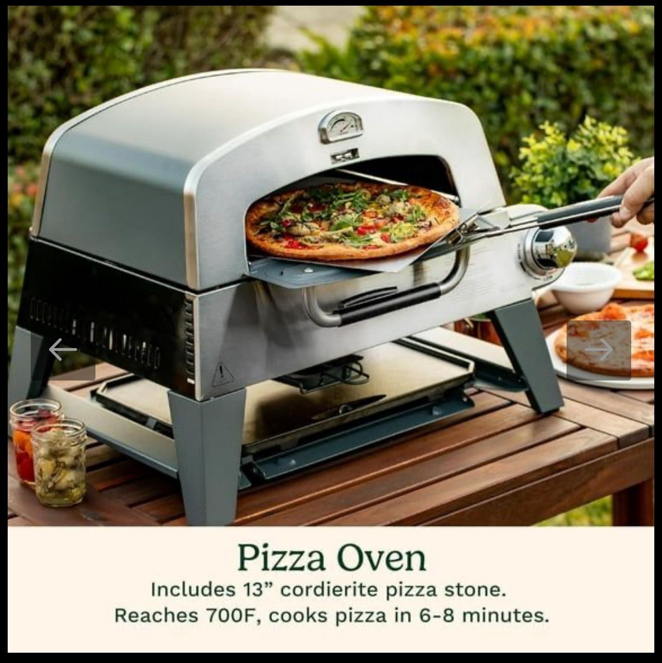 Cuisinart CGG-403 3-in-1 Grill, Griddle and Pizza Oven, Stainless Steel