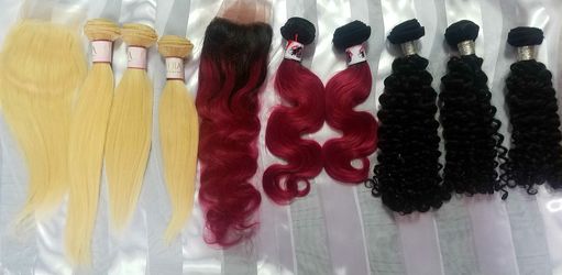 100% Human Hair bundles, closures and frontals