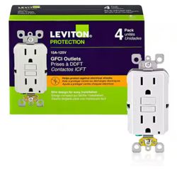 15 Amp 125-Volt Duplex Self-Test Slim GFCI Outlet, White (4-Pack) GFNT1-4W