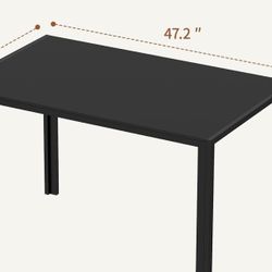 Tempered glass black table