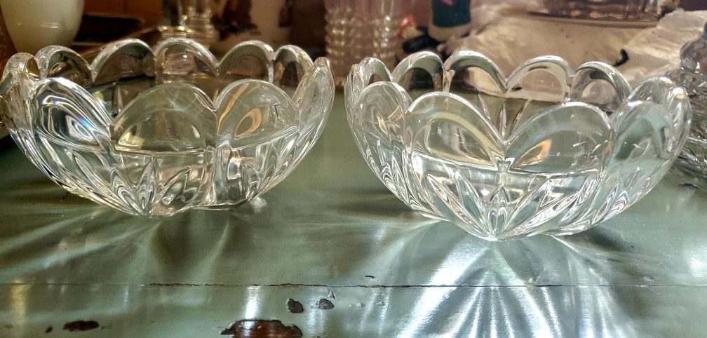Two Beautiful Crystal Bowls By Cashs Ireland, Art Collection