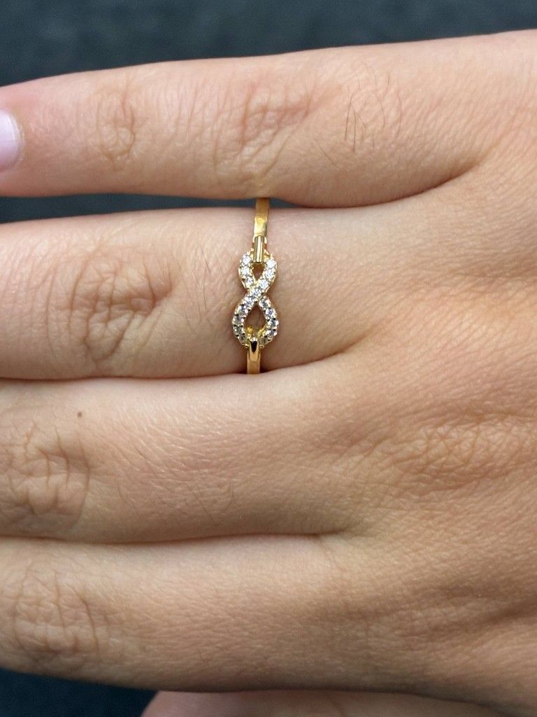 14K Cubic Zirconia Gold Infinity Ring