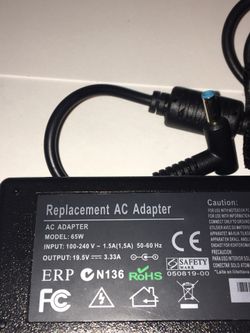 Compatible HP laptop 65 watts 3.3 Amps blue tip