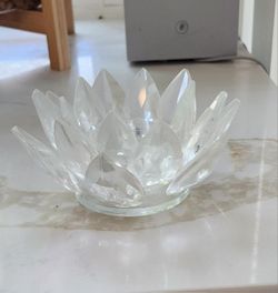Beautiful Crystal Lotus Blossom Candle Holder