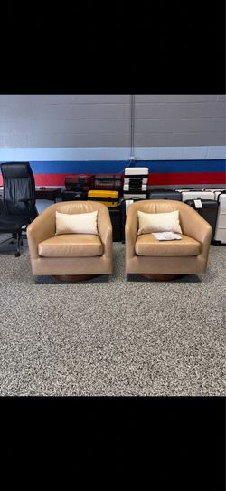 HULALA HOME Modern swivel Barrel Chairs