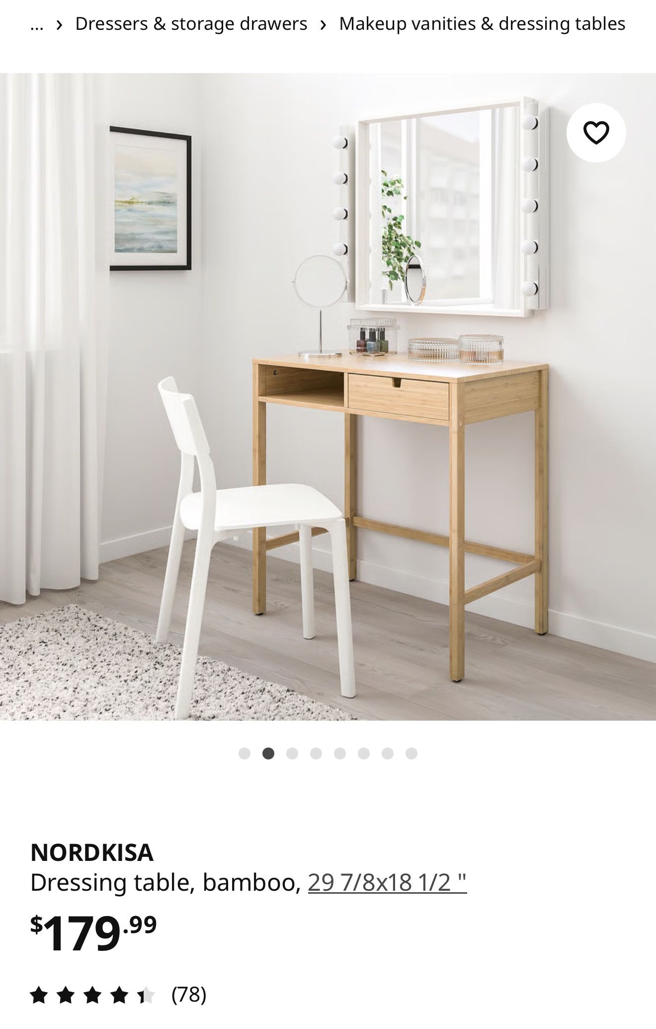 IKEA Bamboo Table - Org $179