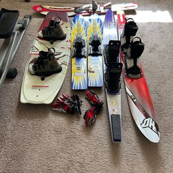Water skis and wakeboard