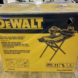 Dewalt D36000S 10” High Capacity Wet Tile Saw W/ Stand - New In Box