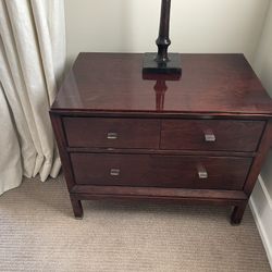 RH Restoration Hardware Walnut 2 Drawer Nightstands bedside end tables