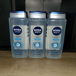 3 Nivea Men  16.9oz Fresh Body Wash 3in1