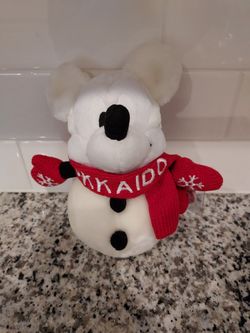 Disney On Tour Hokkaido Mickey Mouse Snowman Bean Bag Plush - New With Tags
