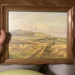 Victor Cirefice  Original Oil Painting 'Scrabos' (Scrabo Tower Landscape) Auction Estimated $300/350  COA CERTIFIED 