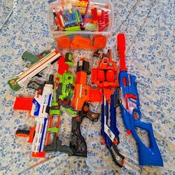 7 Nerf Guns and Accessories 