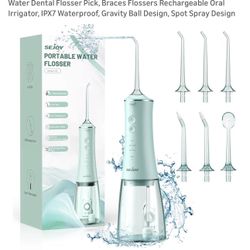 Sejoy Water Flosser for Teeth Cordless, Flossers for Adults Kids, Water Dental Flosser Pick, Braces Flossers Rechargeable Oral Irrigator, IPX7 Waterpr
