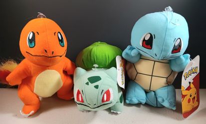 Pokemon Starter Kit Charmander Bulbasaur Squirtle Plush doll 6" Stuffed Animals