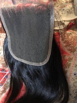 Human hair bundle with closure