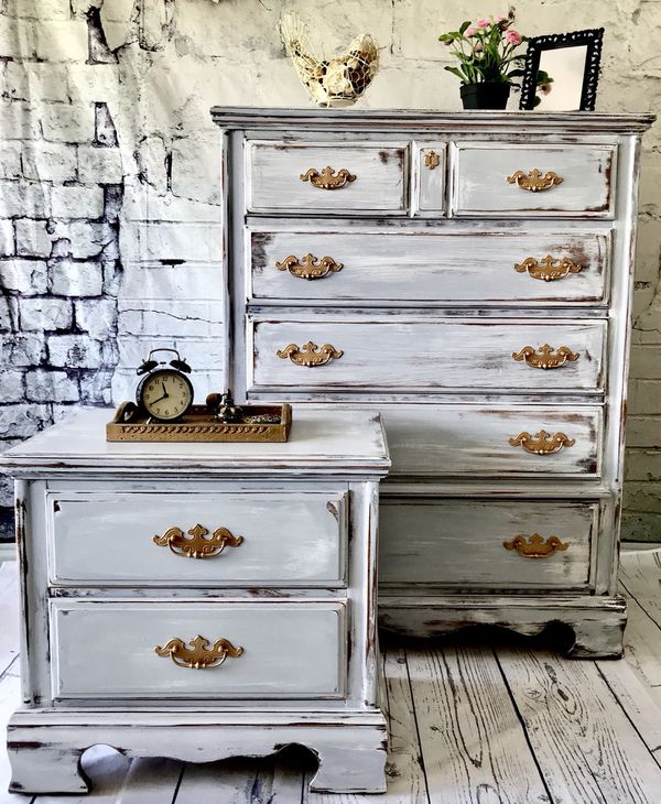 Shabby Chic Dresser Chest And Nightstand For Sale In Jacksonville