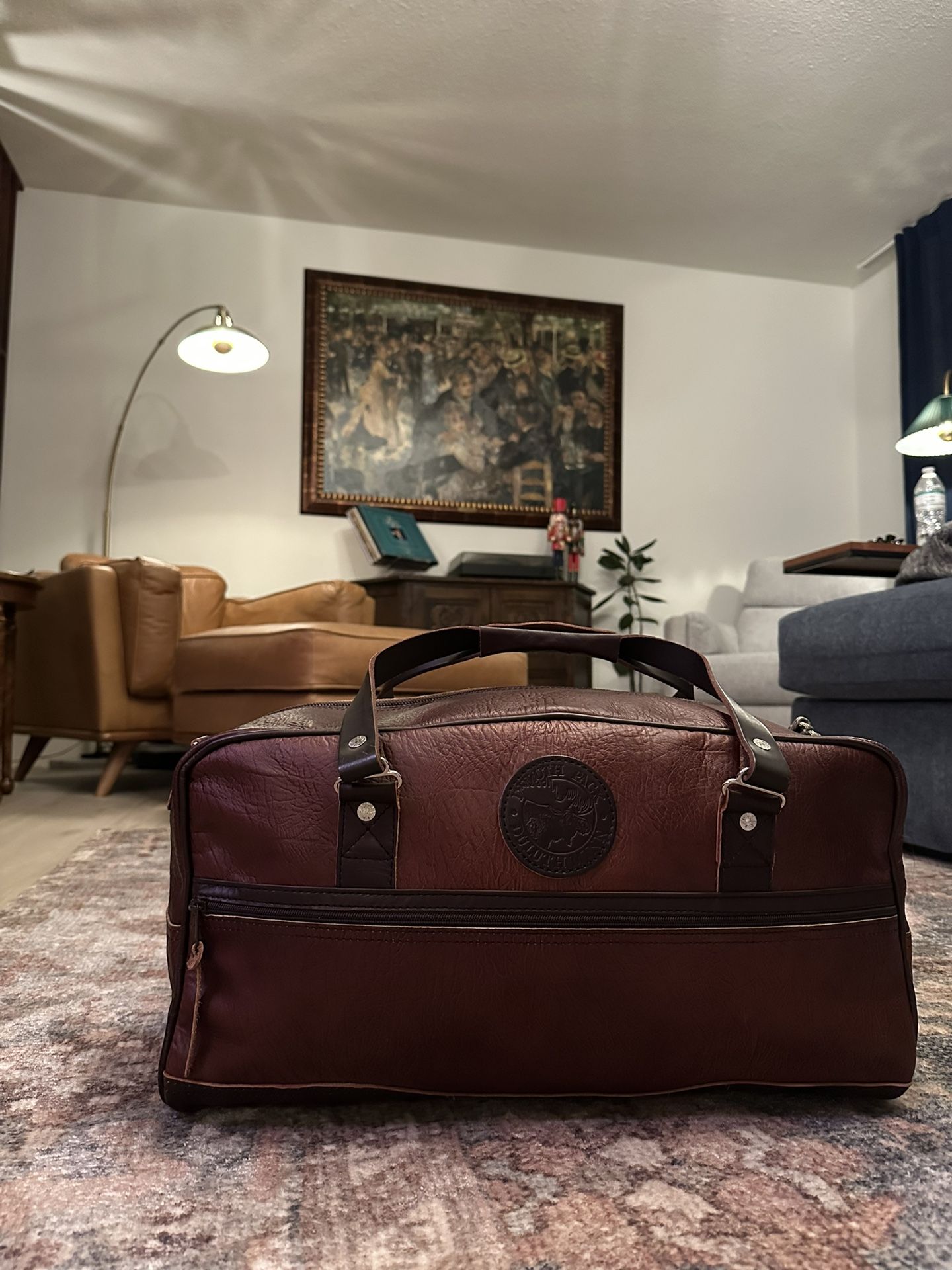 Bison Leather Weekender Duffel Bag