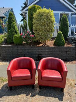 2 Red Comfortable Chairs