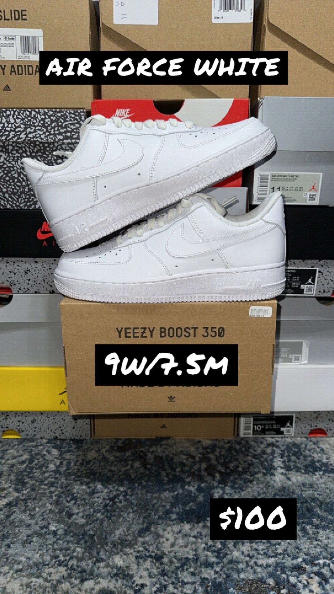 Air Force White Size 9w/7.5m