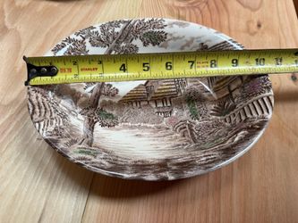 vintage transferware oval plate or platter in the "Stratford on Avon" pattern by Brown & Ritchie.