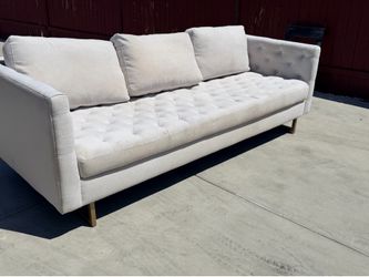 Clearance Modern Beige Tufted Sofa with metal golden feet