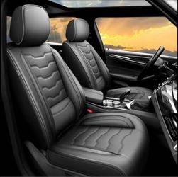 Conjie Kia Optima/K5 Leather Seat Covers Full Set 5 Seats – Black / Fundas Completas