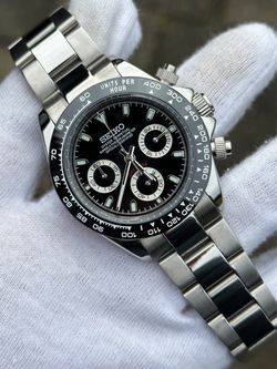 Custom Seiko Daytona Black Gem - Seiko Mod Daytona Gema negra