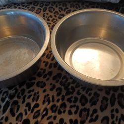 Steel Dog Bowls Set $10