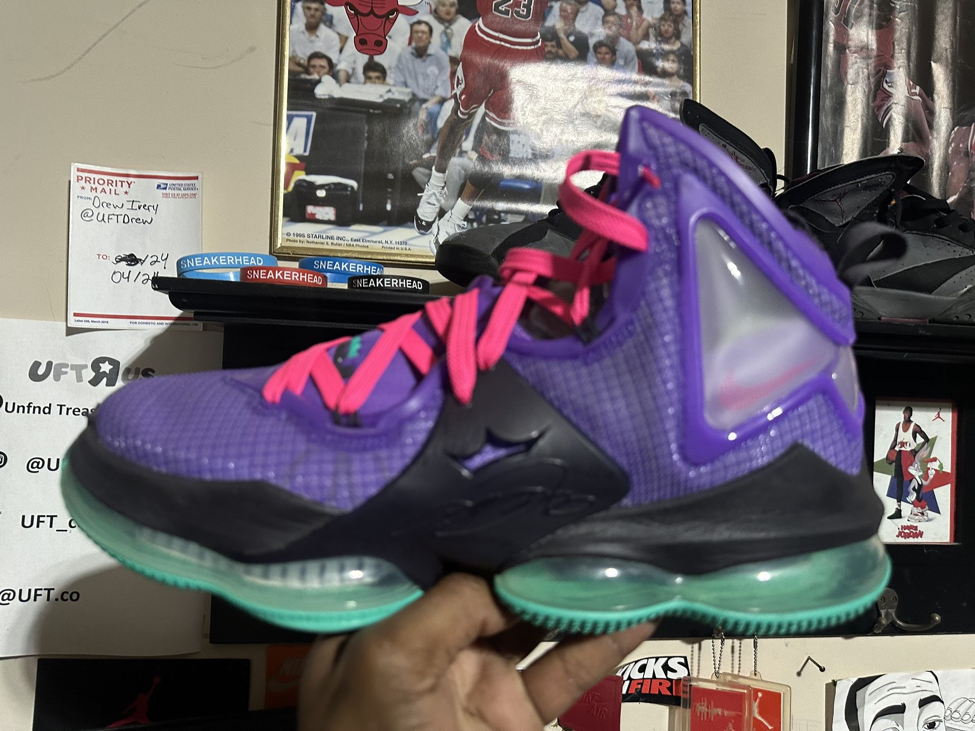 Nike Air Lebron 19 Purple Teals Size 11.5