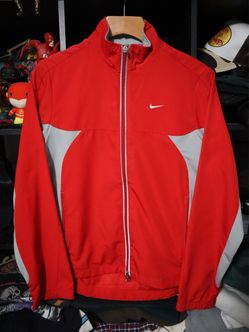 Vintage 2000s Nike Woman Full Zip Red Windbreaker Jacket