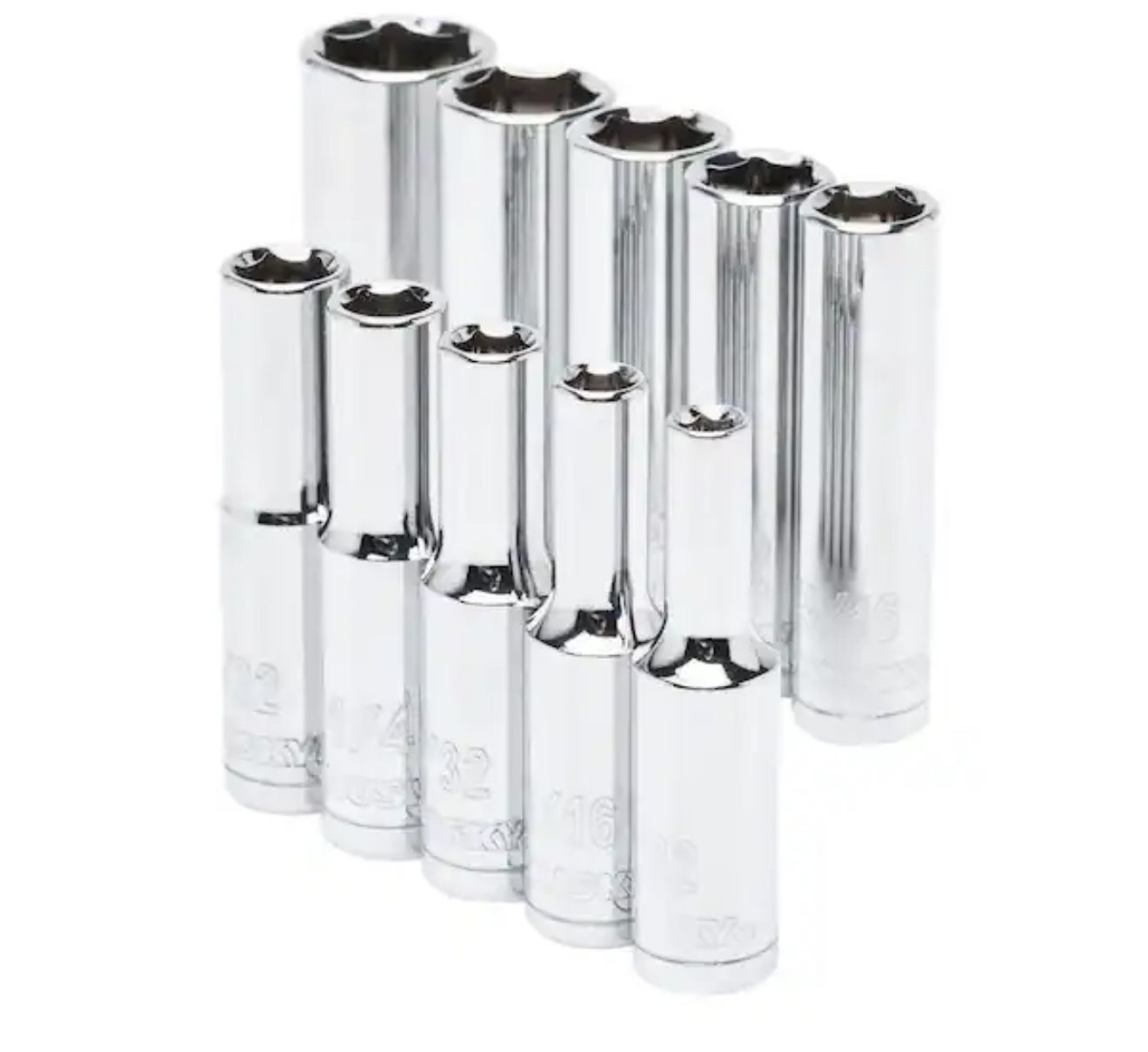 Husky 1/4 in. Drive Deep SAE Socket Set (10-Piece)