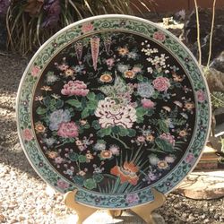 Colorful Porcelain Plate With Painting Of Flowers