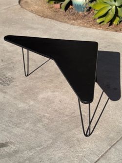 MCM Boomerang Coffee Table Black & Hairpin Legs Mid Century