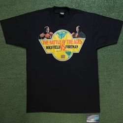 Vintage 1990s The Battle Of The Ages Holyfield vs foreman tee
