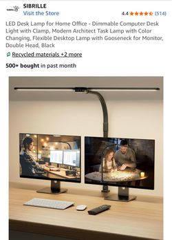 LED Desk Lamp for Home Office  -  Dimmable Computer Desk Light with Clamp, Modern Architect Task Lamp with Color Changing, Flexible Desktop Lamp with 