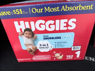 Huggies Plus Diapers – Sizes 1, 5 & 6