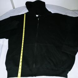Vintage Zipper Up Thick Warm Black XL Hoody Hoodie Sweat Shirt