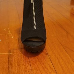 Black Boots W Zipper 8