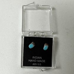 Handmade Sterling Silver And Turquoise Earrings