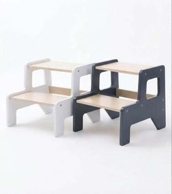 2PAC OgiOgi 2-Step toddler Wooden Stool for Bathroom, 300lbs Capacity for kids