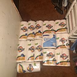 7 rolls of paper towels and 6 packages of 4 (24 rolls) toilet paper