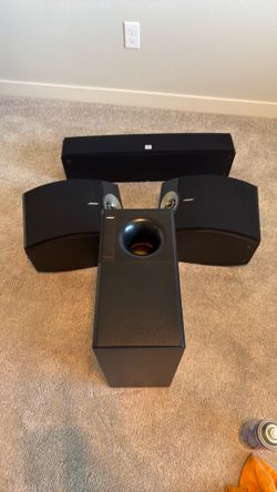 JBL stage center speaker A135C and 2 Bose 301s and Bose Subwoofer